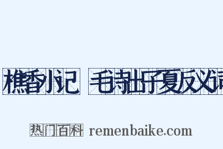 樵香小记·毛诗出子夏反义词是什么意思的图片